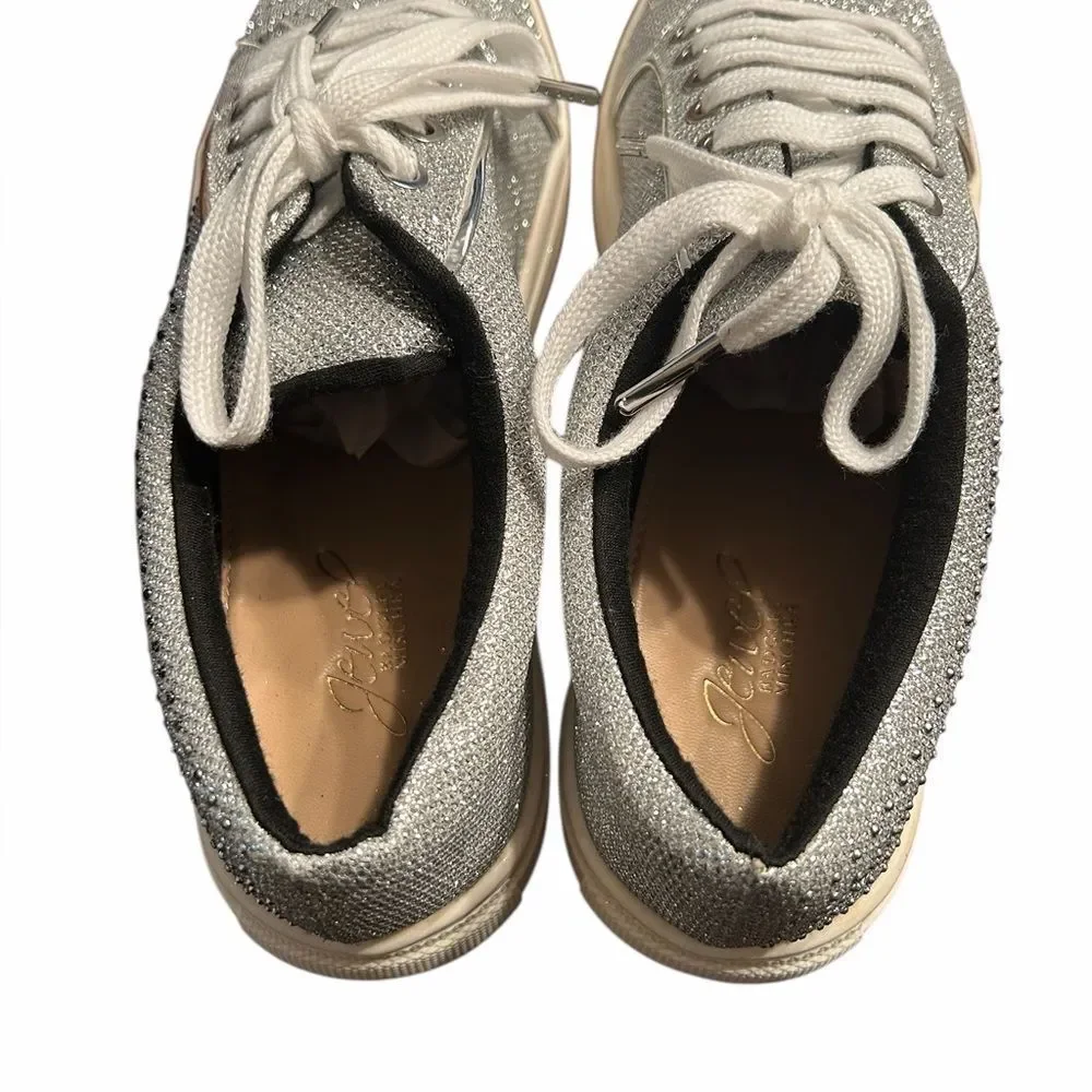 Badgley Mischka Crystal Metalic Sneakers(Size 8)